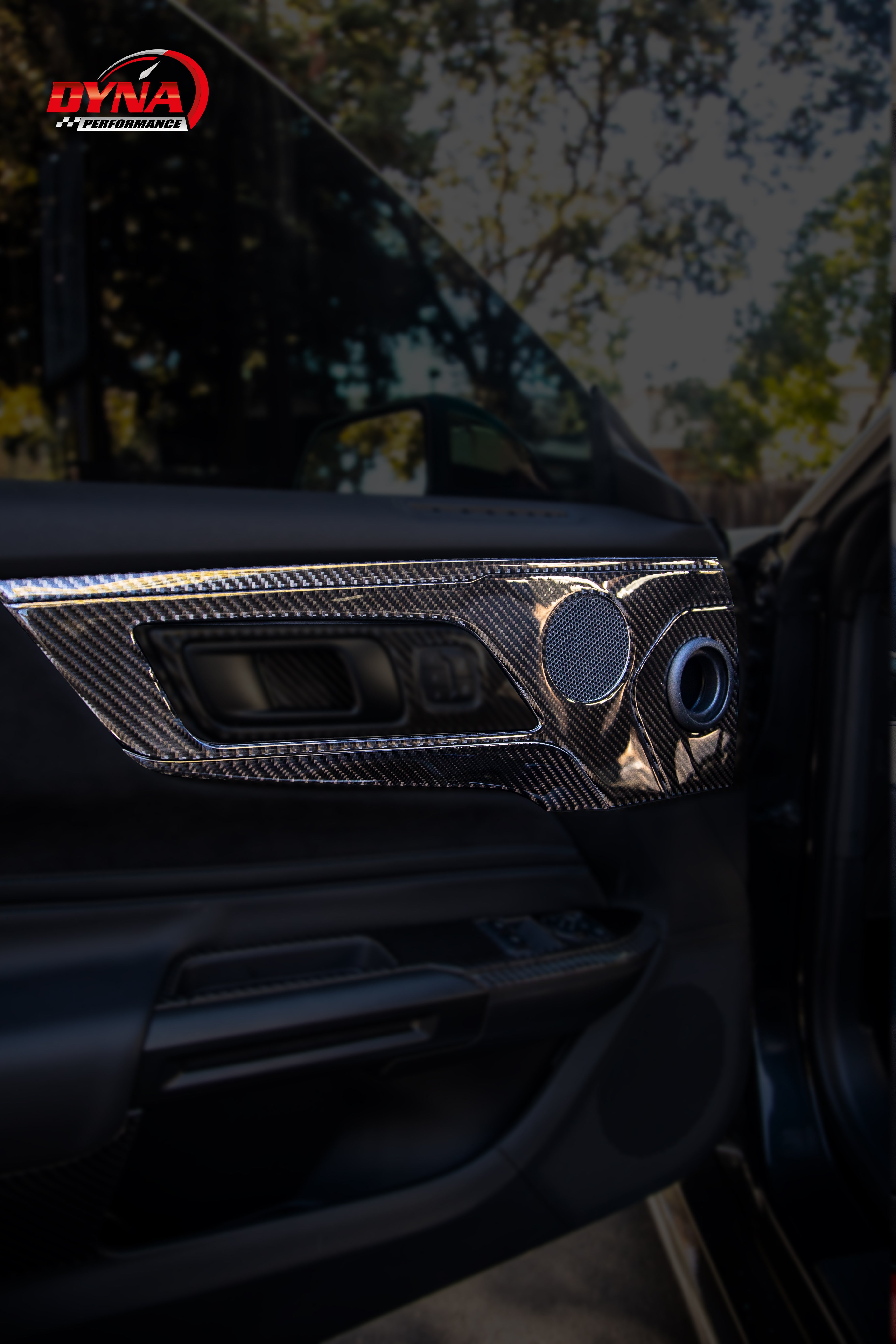 DynaCarbon™ Carbon Door Handle Panel trim kit for Ford Mustang 2024-2026