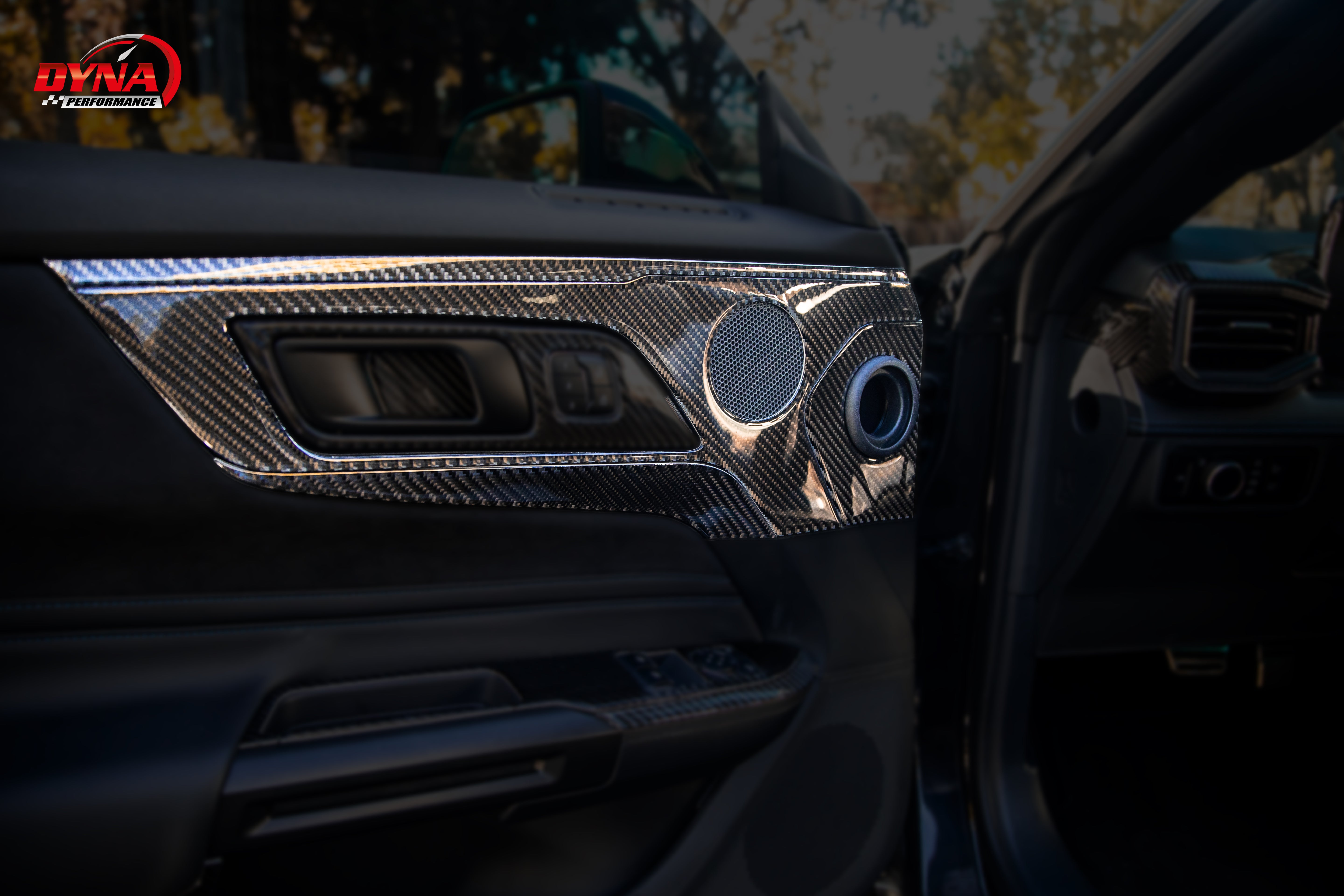 DynaCarbon™ Carbon Door Handle Panel trim kit for Ford Mustang 2024-2026
