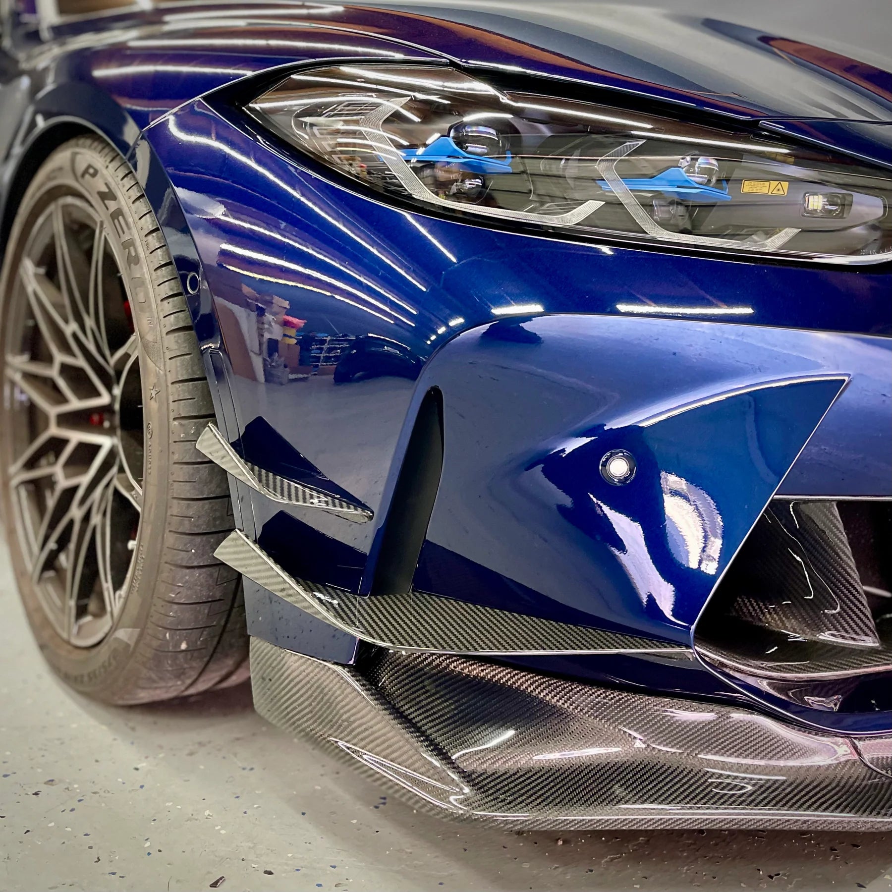 DynaCarbon™️ Carbon VS Type Front Bumper Canards for BMW G80 G82 G83 M3 M4 2021-2026