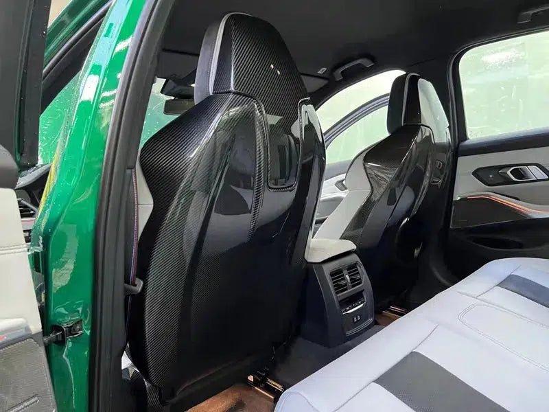 DynaCarbon™️ Carbon Headrest Back Covers for BMW G80 G82 G83 M3 M4 2021-2026