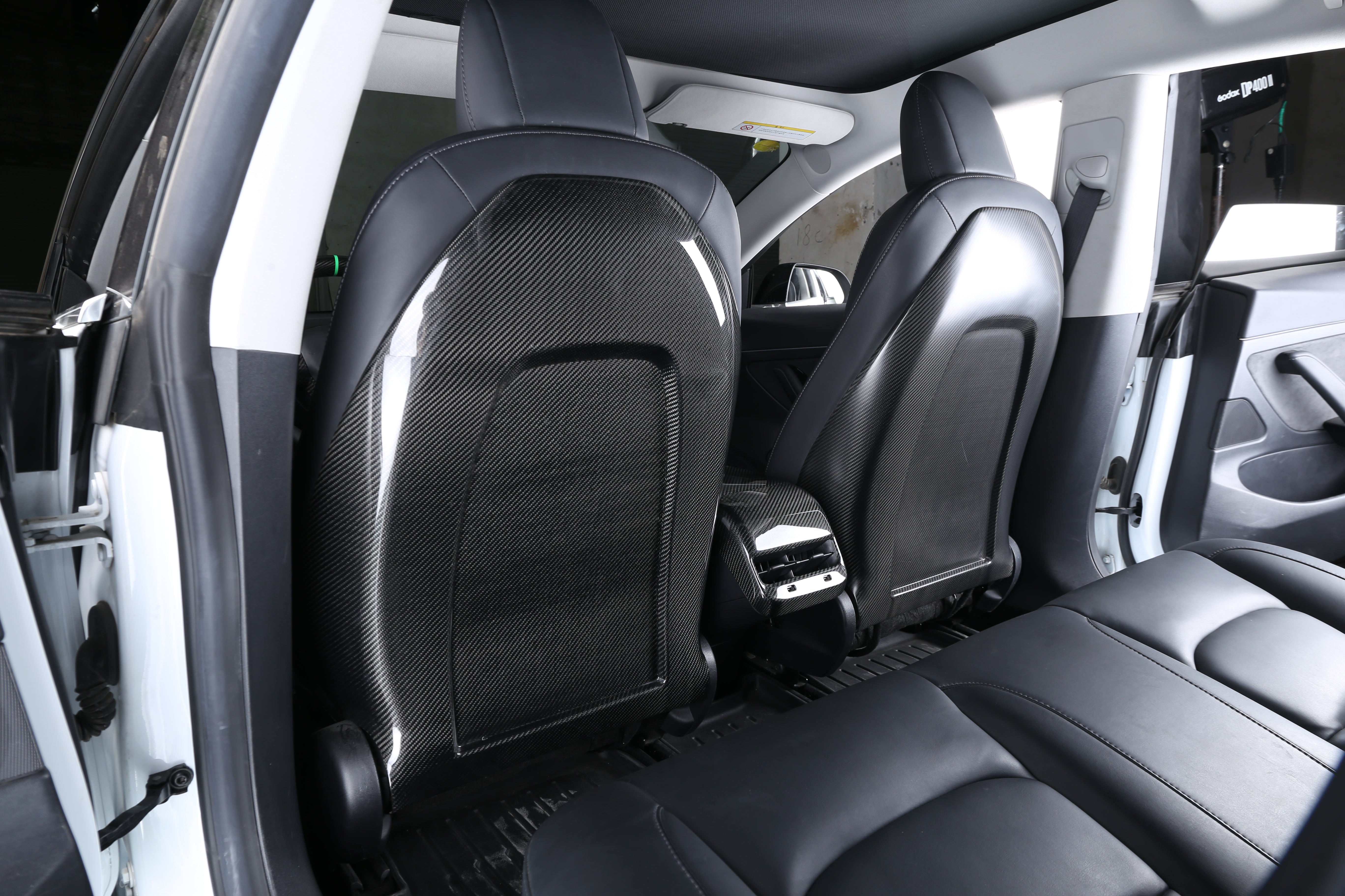 DynaCarbon™ Hard Carbon Fiber Front Seats Trim for Tesla Model 3/Y 2017-2023