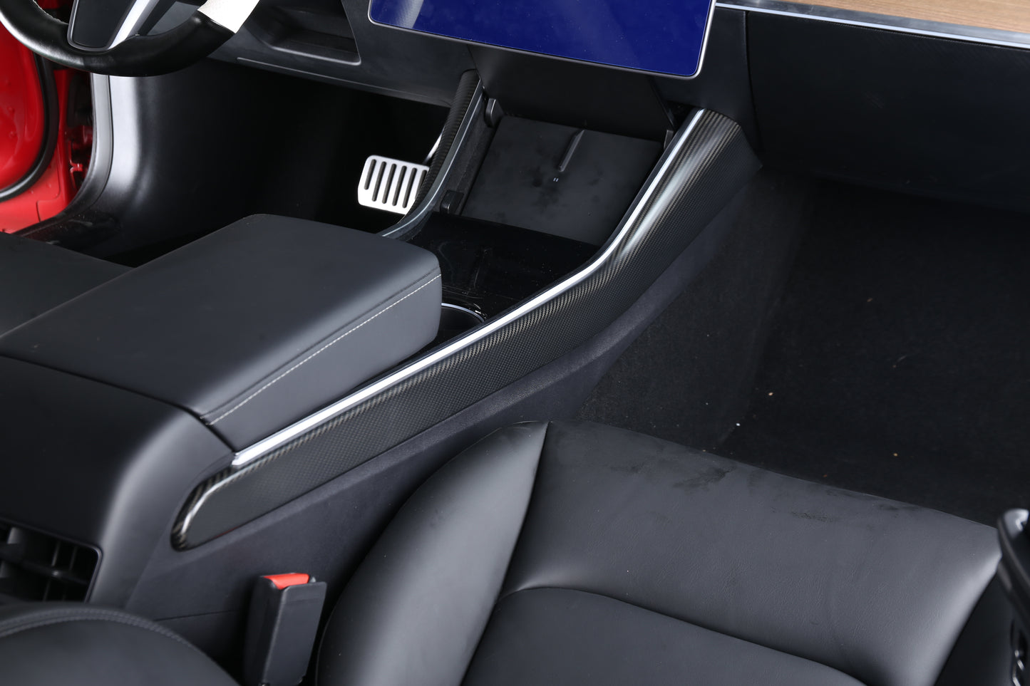 DynaCarbon™ 2 PCS Carbon Fiber Center Console Side Panel Kit for Tesla Model 3/Y 2021-2023
