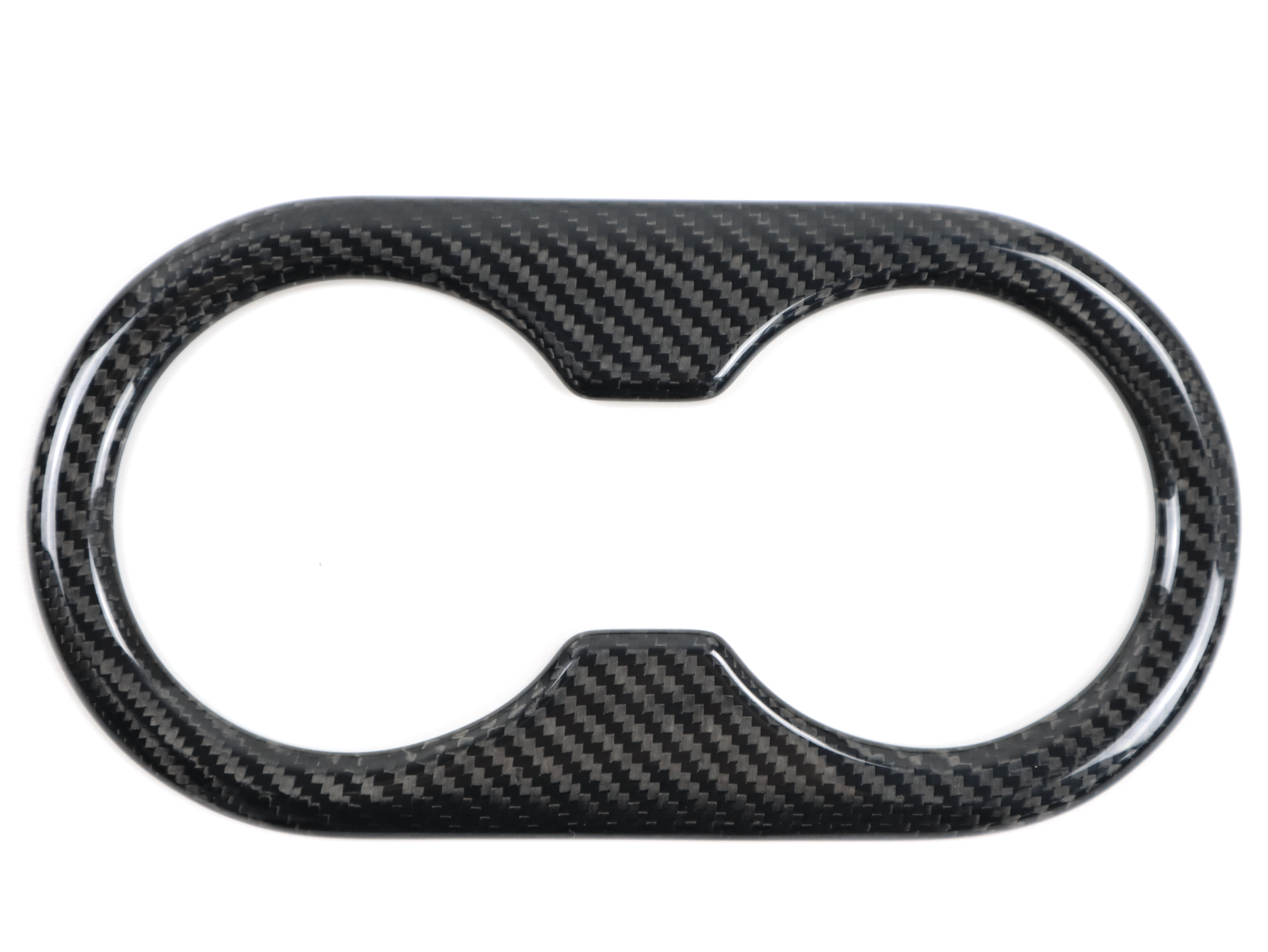DynaCarbon™ Hard Carbon Fiber Rear Cup Holder Trim for Tesla Model 3 2017-2023