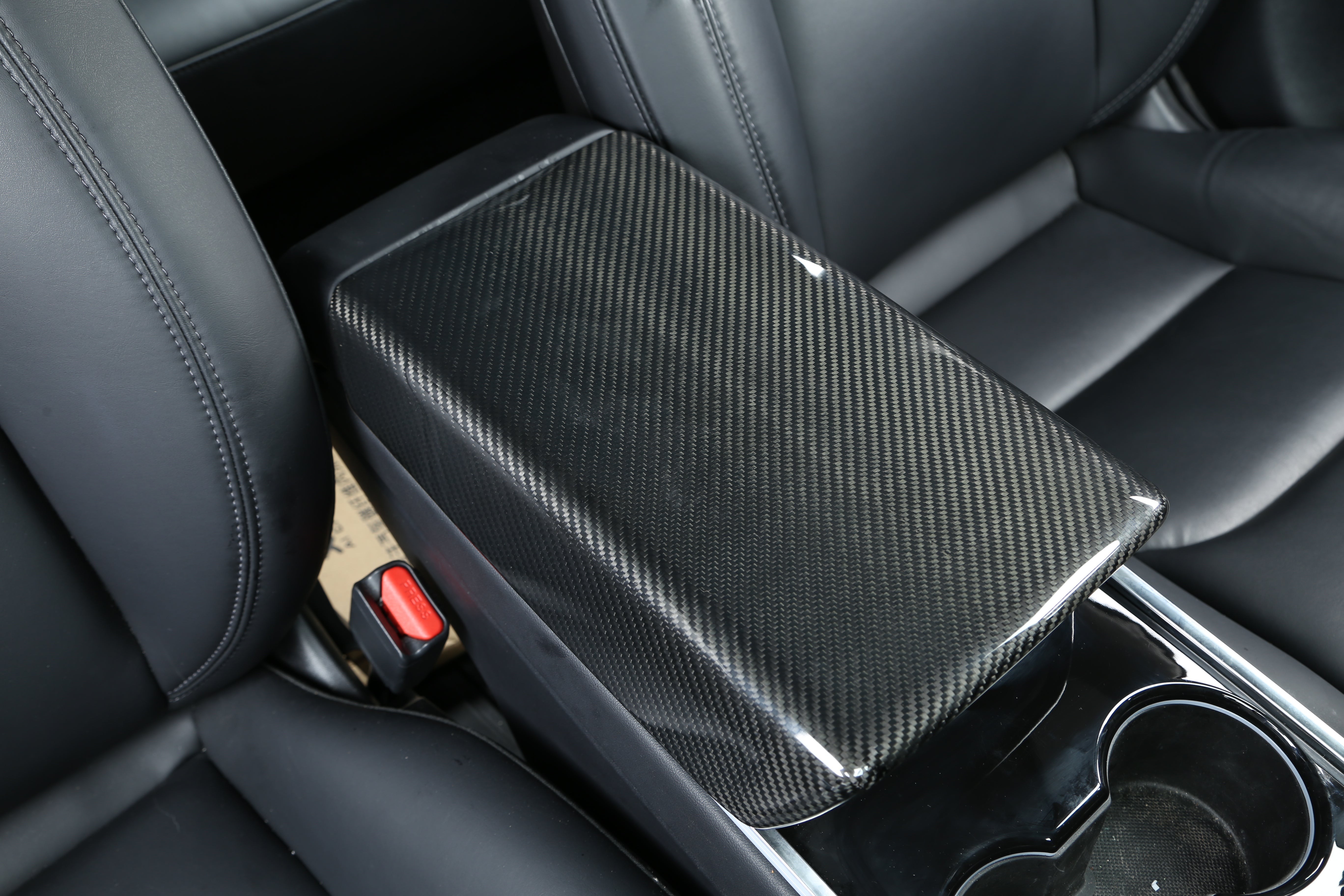 DynaCarbon™ Hard Carbon Fiber Armrest Trim for Tesla Model 3/Y 2017-2023