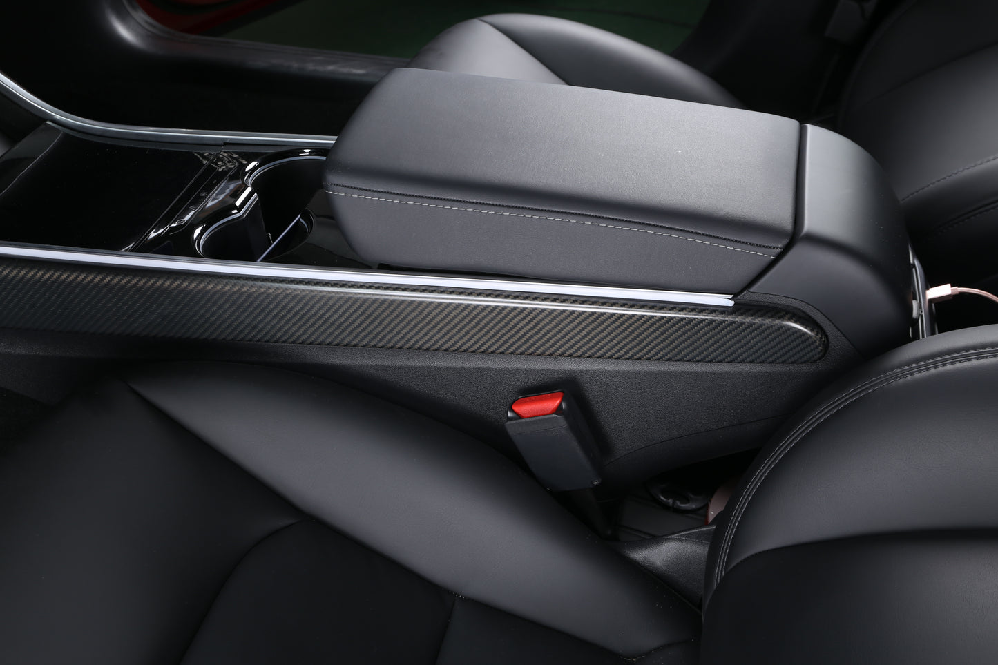 DynaCarbon™ 2 PCS Carbon Fiber Center Console Side Panel Kit for Tesla Model 3/Y 2017-2020