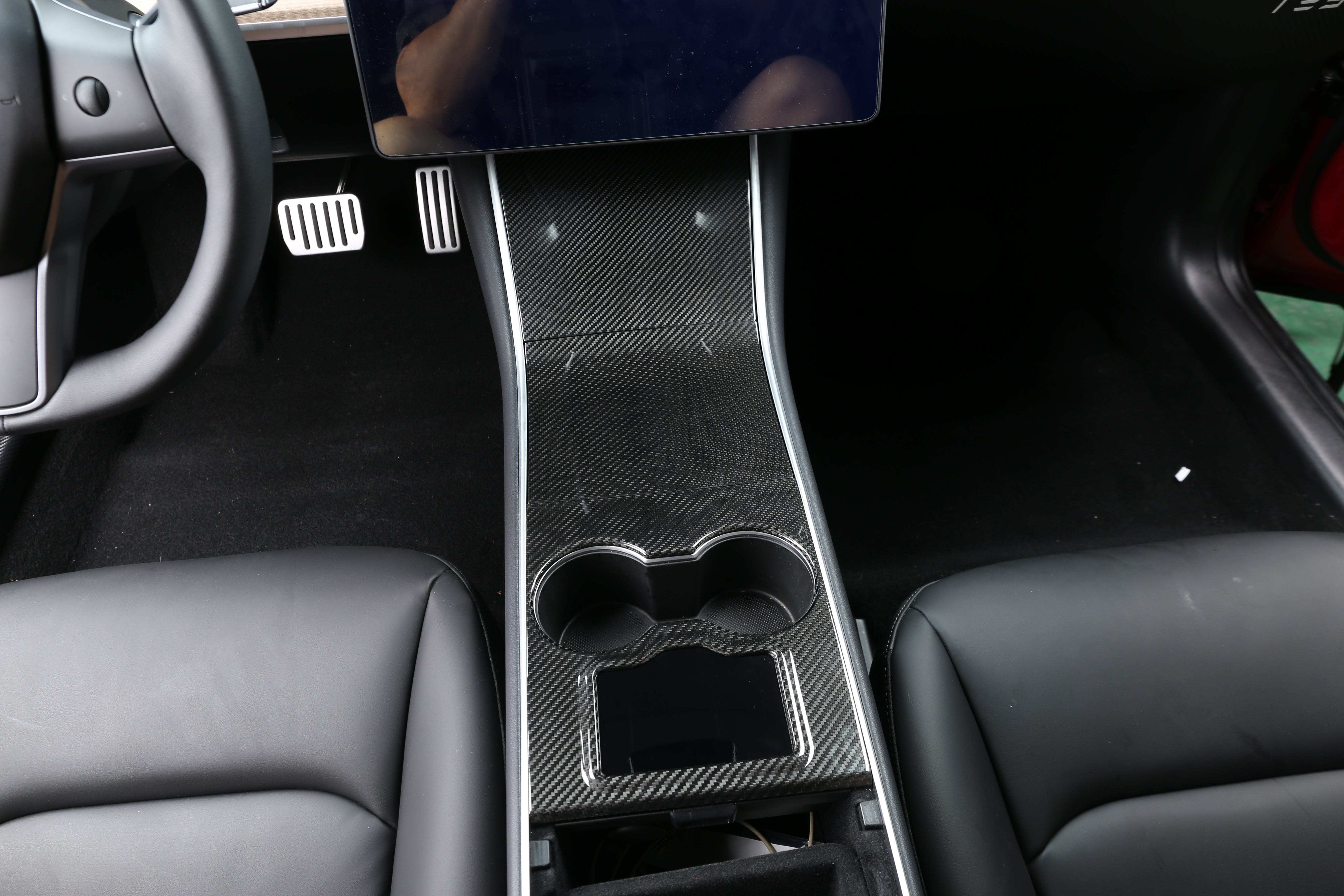 DynaCarbon™ 3 PCS Carbon Fiber Center Console Kit for Tesla Model 3 2017-2020