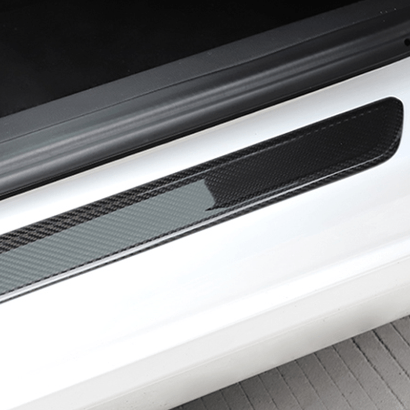 DynaCarbon™ 4 PCS Carbon Fiber Front and Rear Door Sill Trim Kit for Tesla Model 3 2017-2023