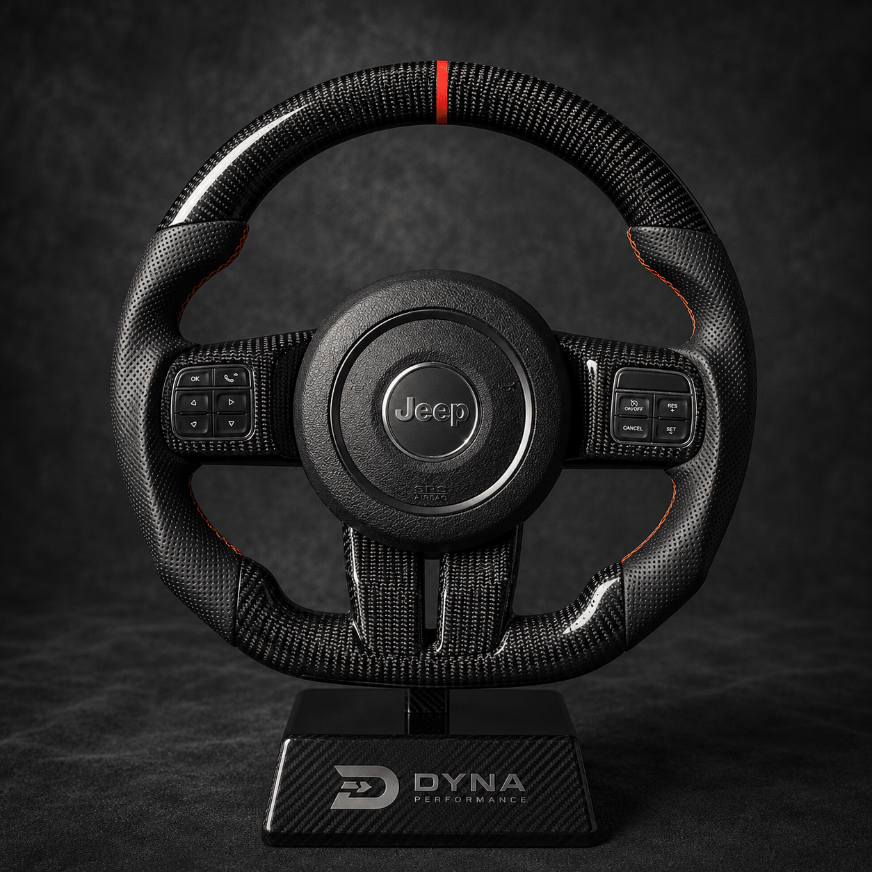 2007-2018 Jeep Wrangler Carbon Fiber Steering Wheel (Carbon Fiber trim included)