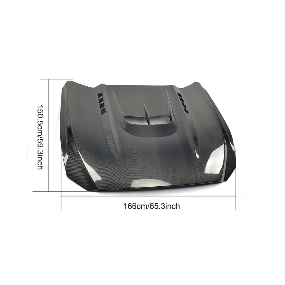DynaCarbon™️ Carbon Engine Hood with Scoop for Ford Mustang Coupe 2015-2017