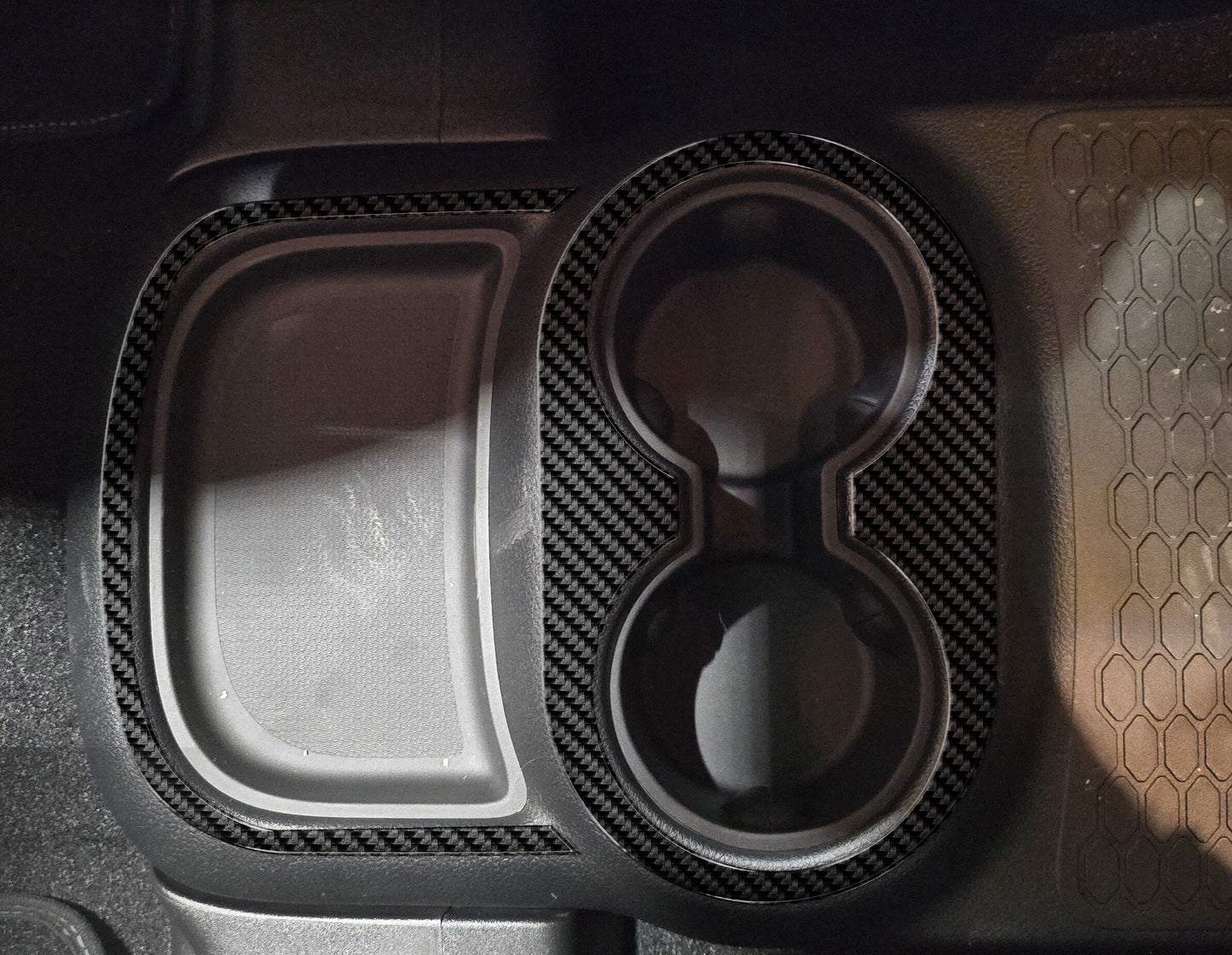 DynaCarbon™️ Carbon Fiber Rear Cupholder Trim Dodge Durango 2021-2026