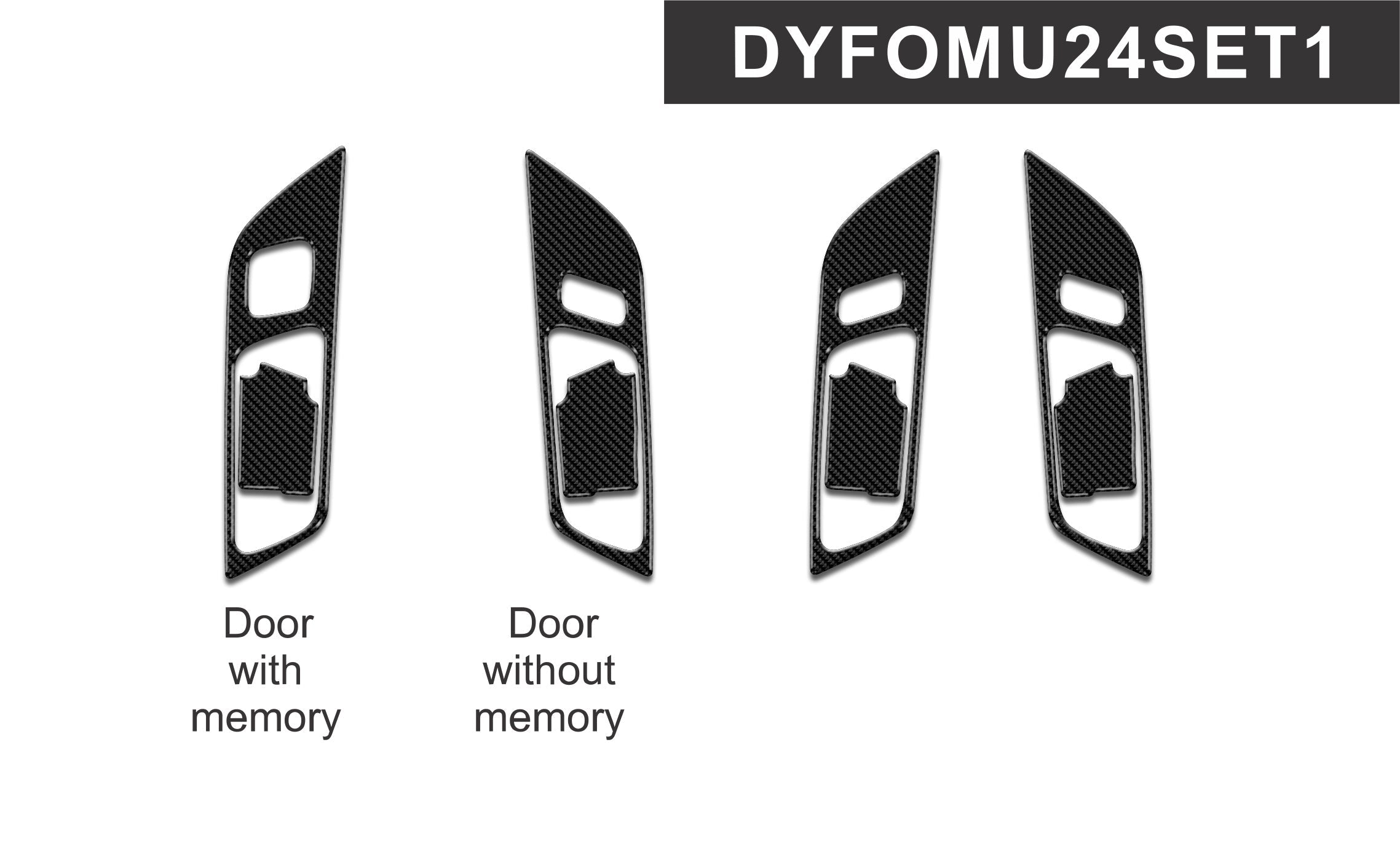 DynaCarbon™ Carbon Door Handle Trim Kit for Ford Mustang 2024-2026