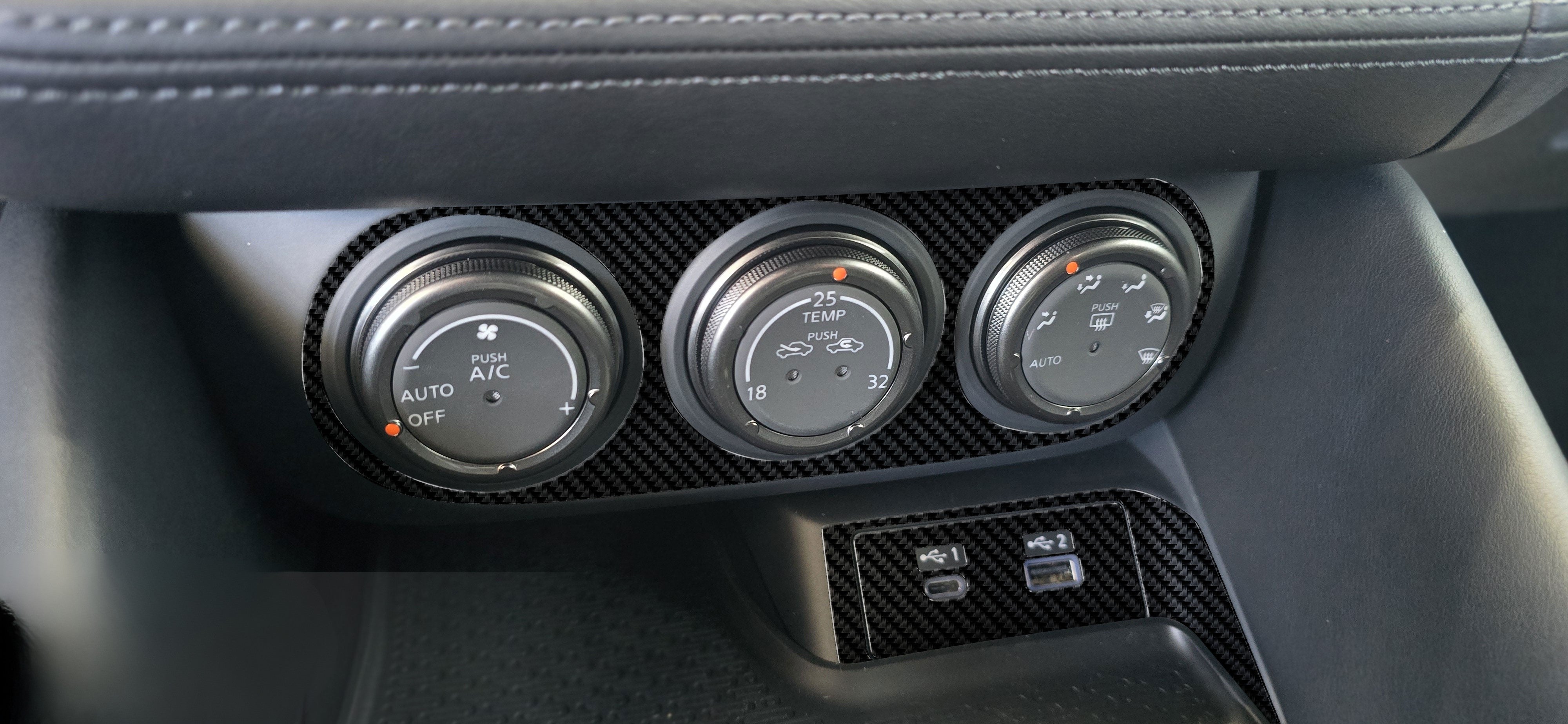 DynaCarbon™️ Carbon Fiber Climate Control and 12 Volt Trim Nissan Z 2023-2026