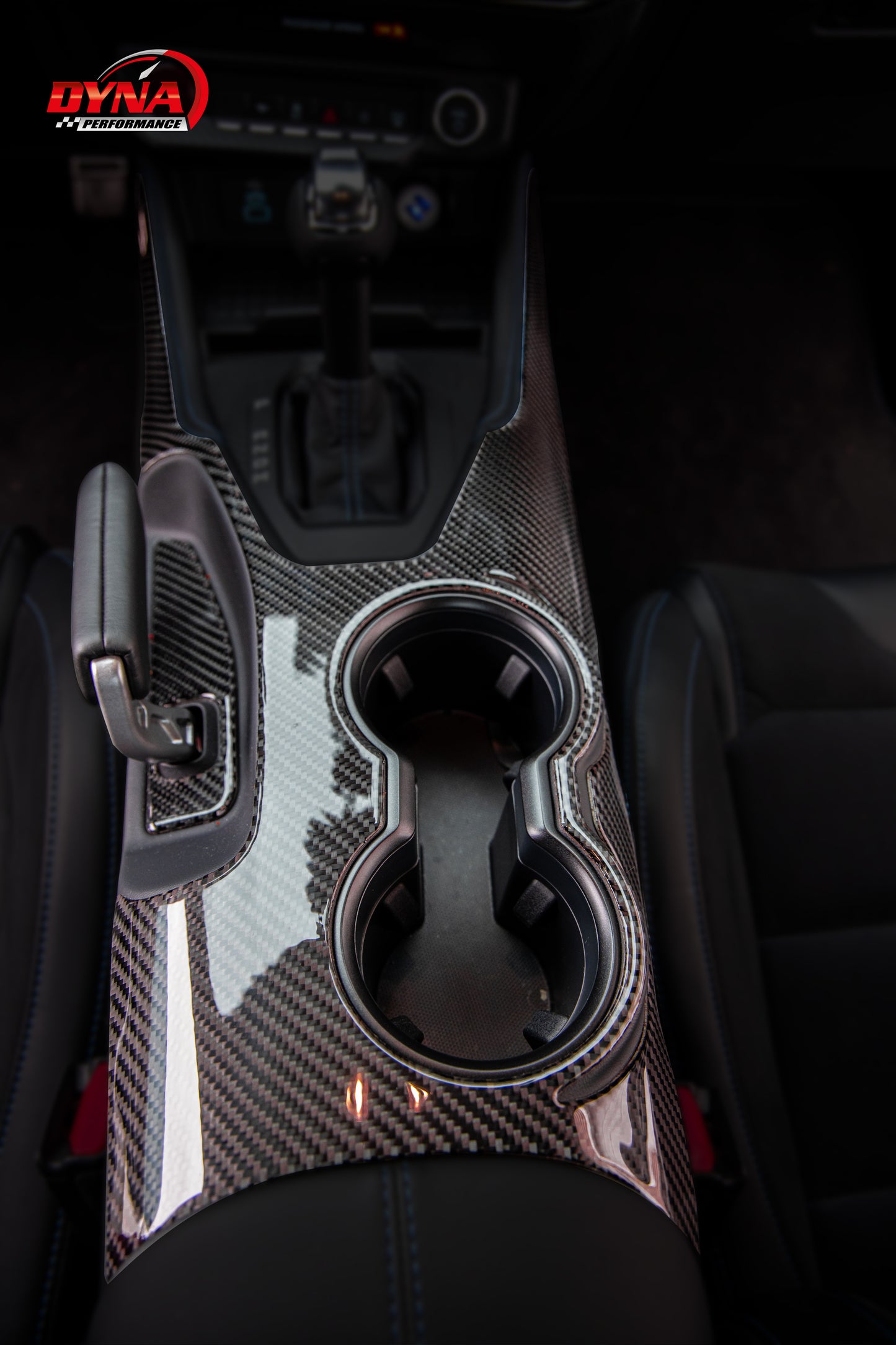 DynaCarbon™ Carbon LHD Full Center Console Shifter trim for Ford Mustang 2024