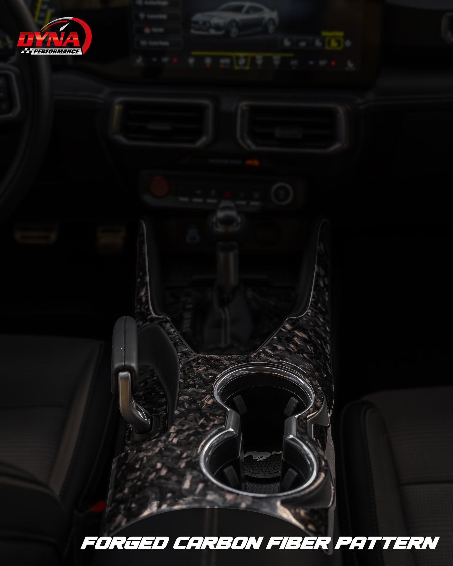 DynaCarbon™ Carbon LHD Full Center Console Shifter trim for Ford Mustang 2024