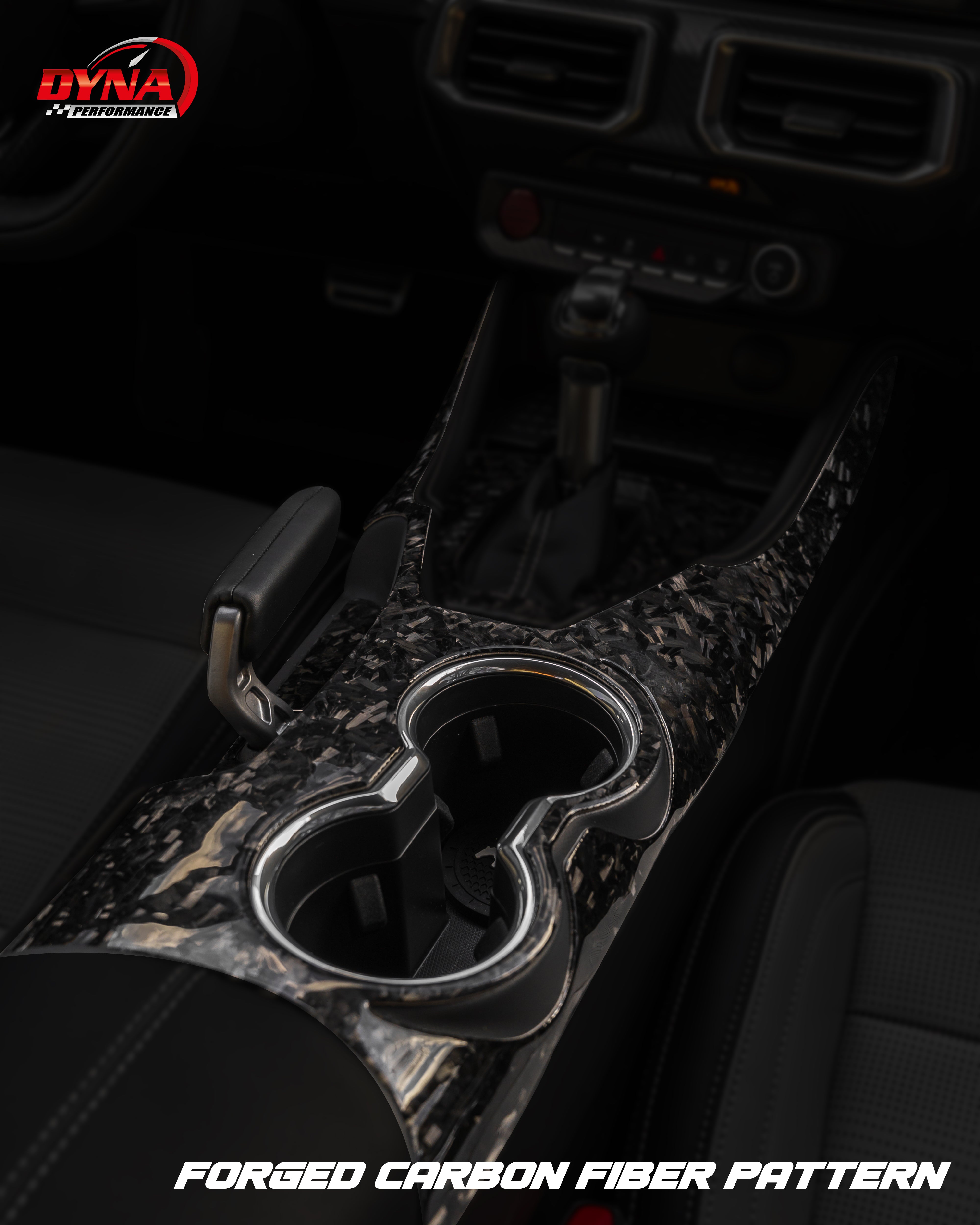 DynaCarbon™ Carbon LHD Full Center Console Shifter trim for Ford Mustang 2024-2026