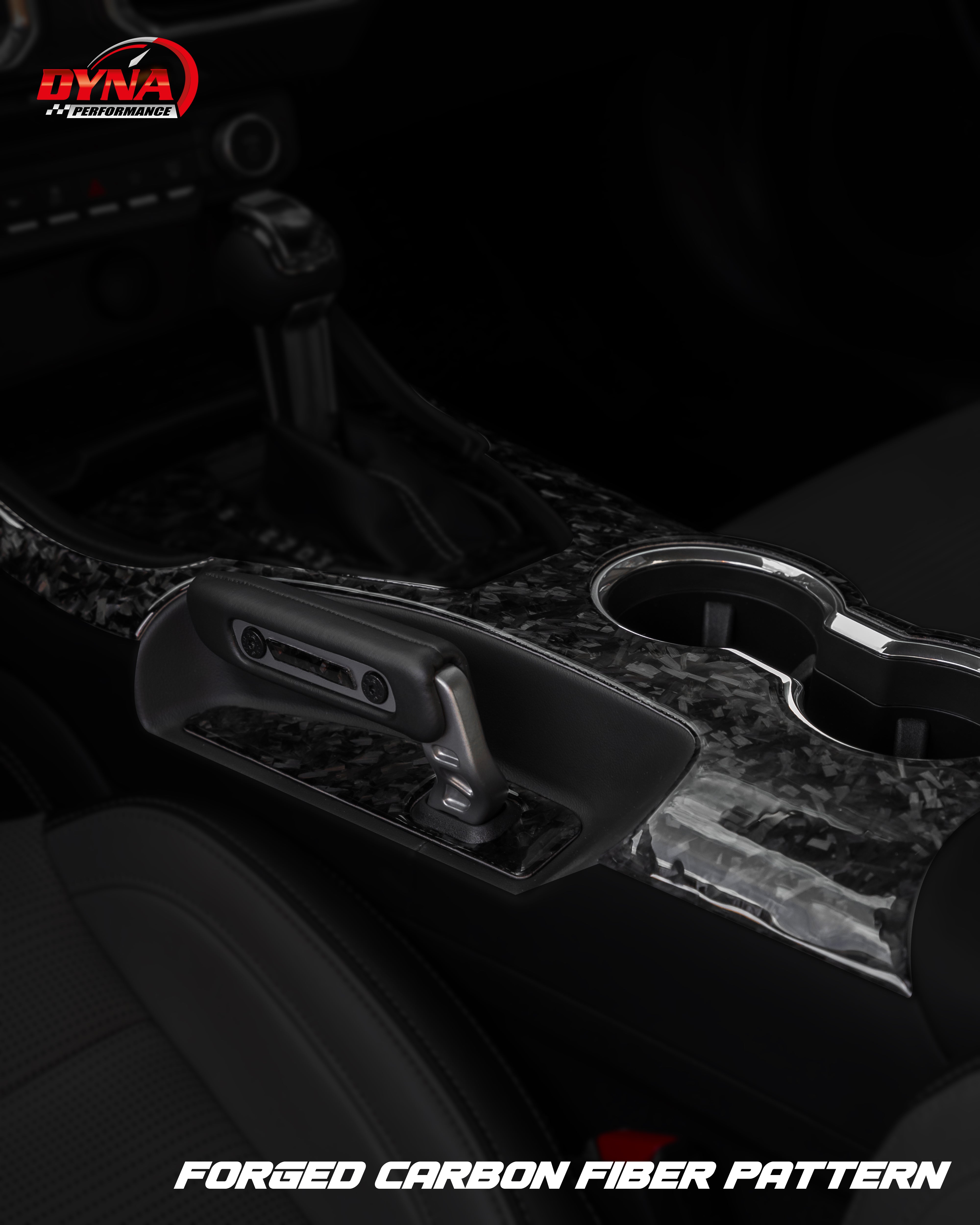 DynaCarbon™ Carbon LHD Full Center Console Shifter trim for Ford Mustang 2024-2026