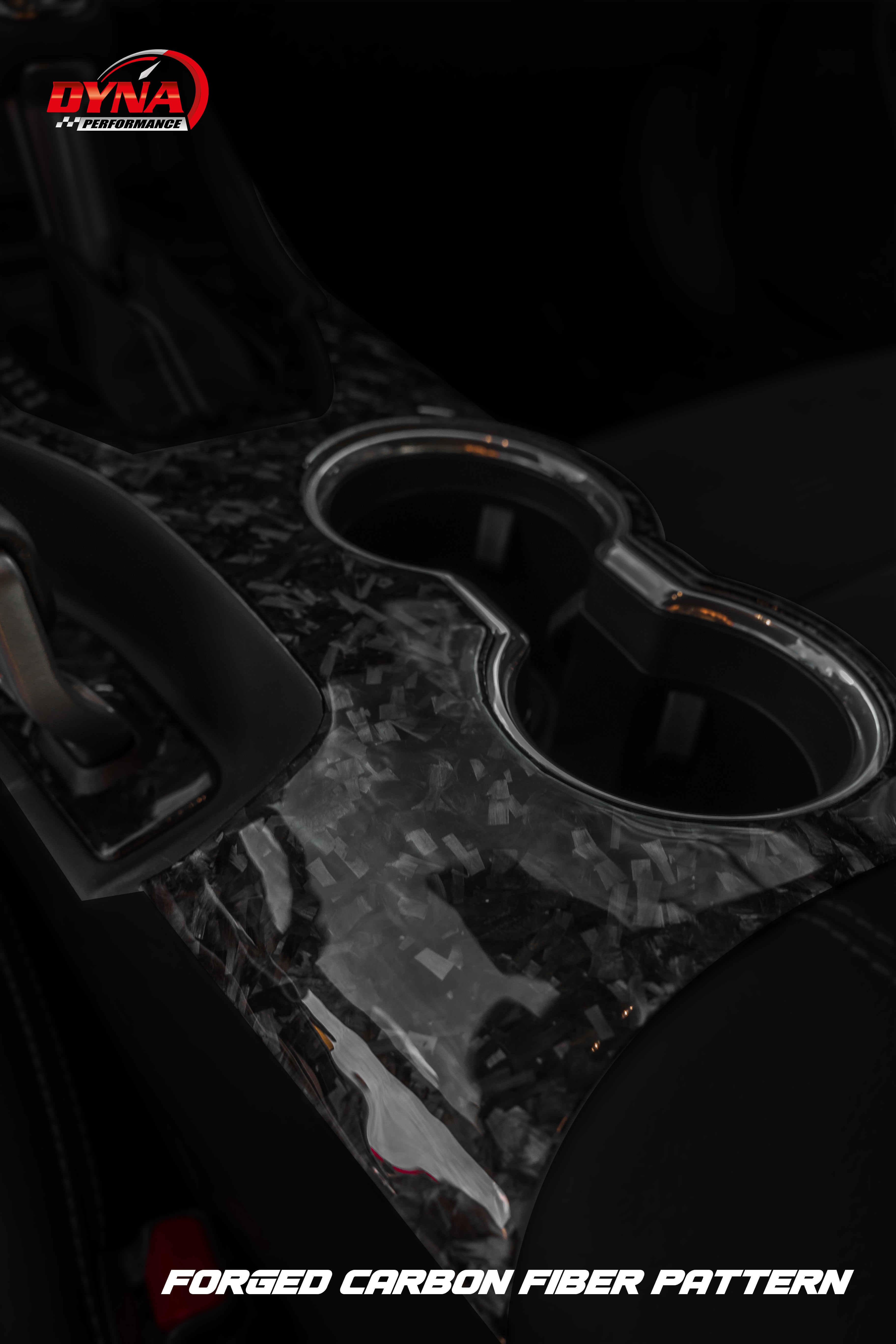 DynaCarbon™ Carbon LHD Full Center Console Shifter trim for Ford Mustang 2024-2026