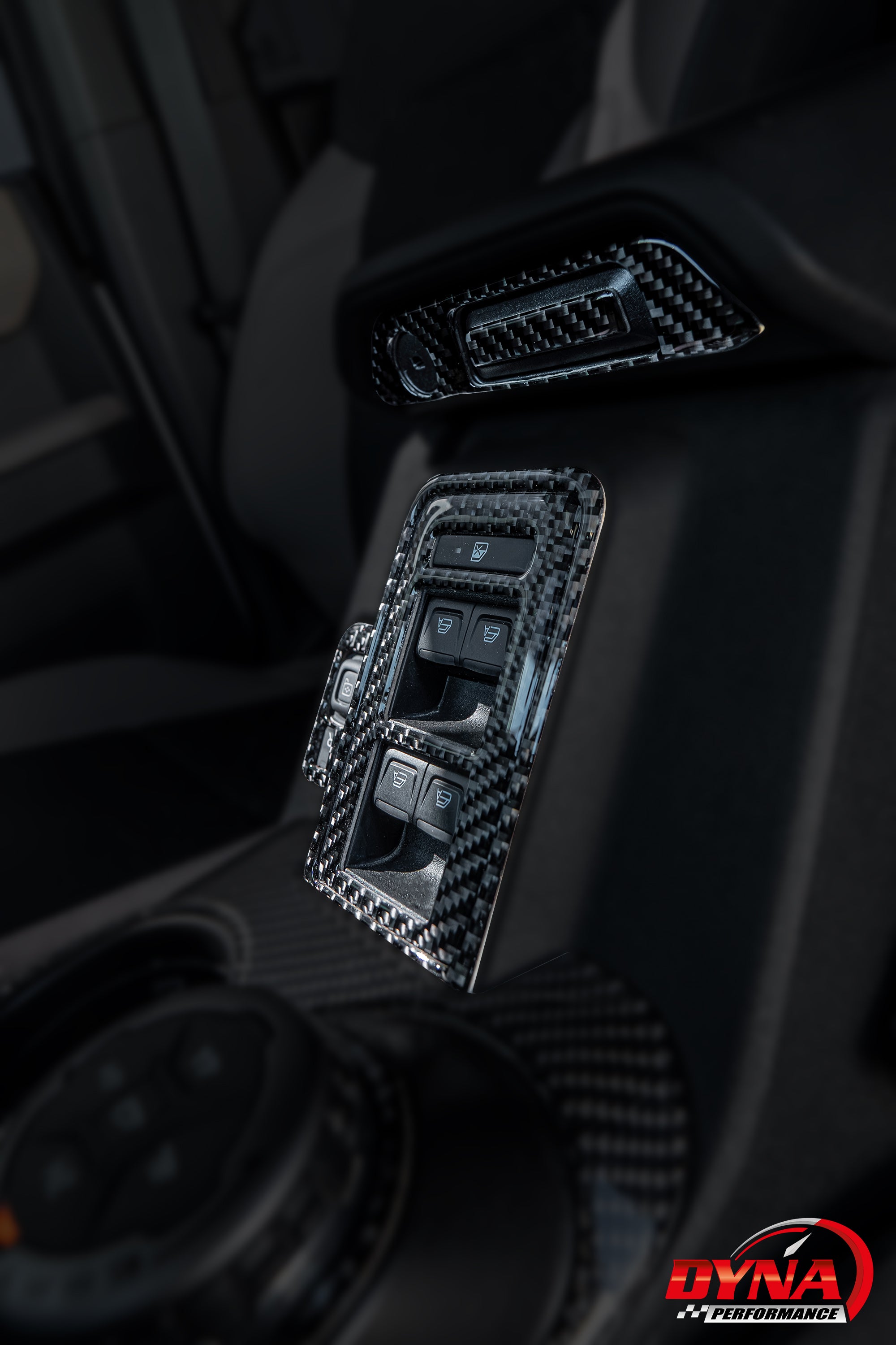 DynaCarbon™️ Carbon Window, Mirror Switches and Armrest Hatch for Ford Bronco 2021-2024