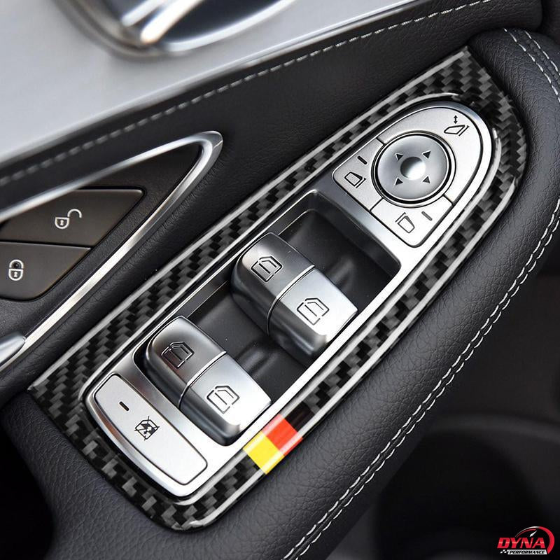 DynaCarbon™️ Full set Carbon Fiber LHD Window Trim Overlay for Mercedes Benz W205 C Class GLC Class