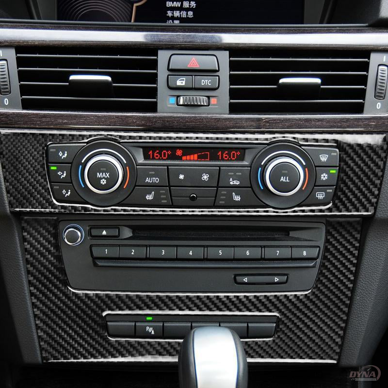DynaCarbon™️ Carbon Fiber Control Panel Trim Overlay for BMW 3 Series E90 E92 E93