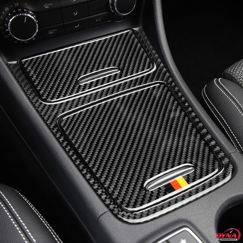 DynaCarbon™️ Carbon Fiber Center Console Panel Trim Overlay for Mercedes Benz A Class CLA GLA 2013-2018