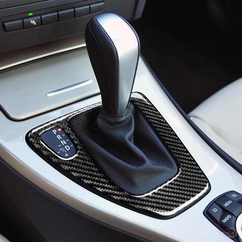 DynaCarbon™️ Carbon Fiber LHD Gear Shift Panel Trim Overlay for BMW 3 Series E90 E92 E93