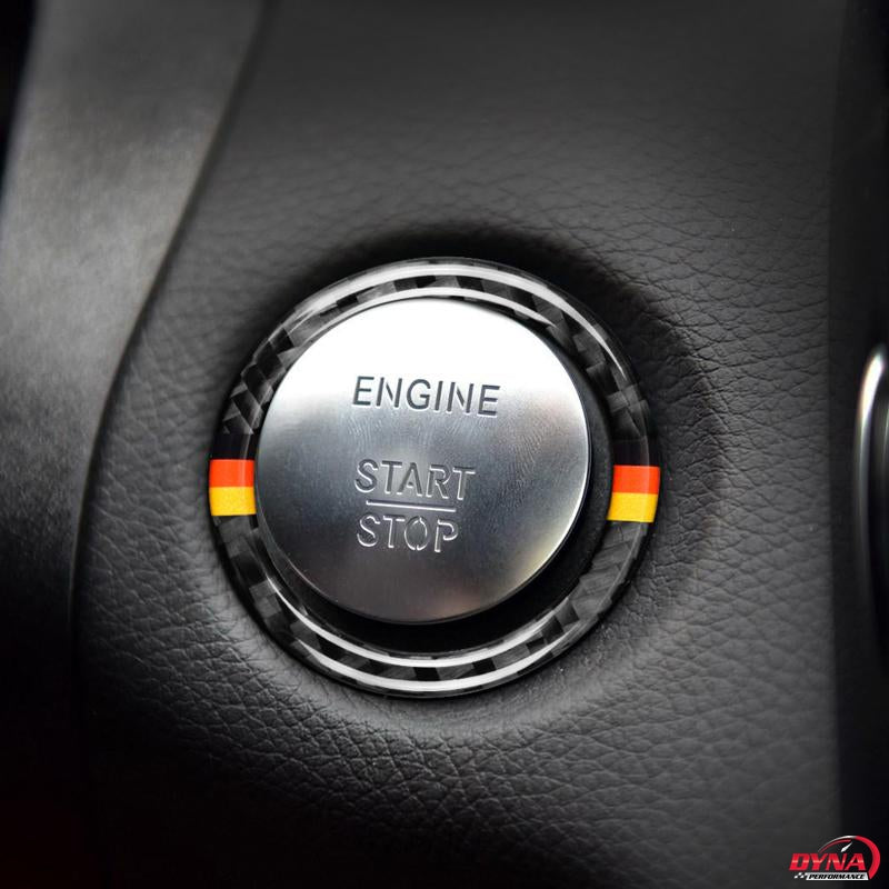 DynaCarbon™️ Carbon Fiber Start/Stop Ring Trim Overlay for Mercedes Benz