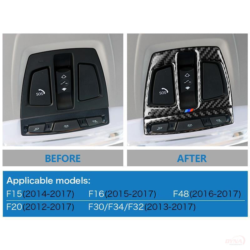 DynaCarbon™️ 2 PCS Full Set Carbon Fiber Dome Reading Light Frame Trim Overlay for BMW F20 F30 F34 F32 X1 F48 X5 F15 X6 F16