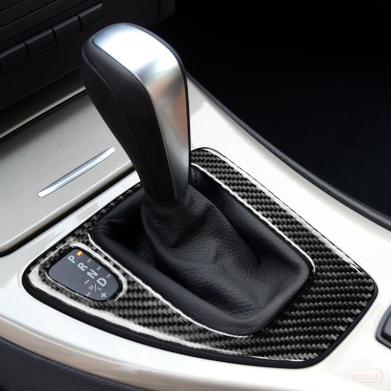 DynaCarbon™️ Carbon Fiber LHD Gear Shift Panel Trim Overlay for BMW 3 Series E90 E92 E93