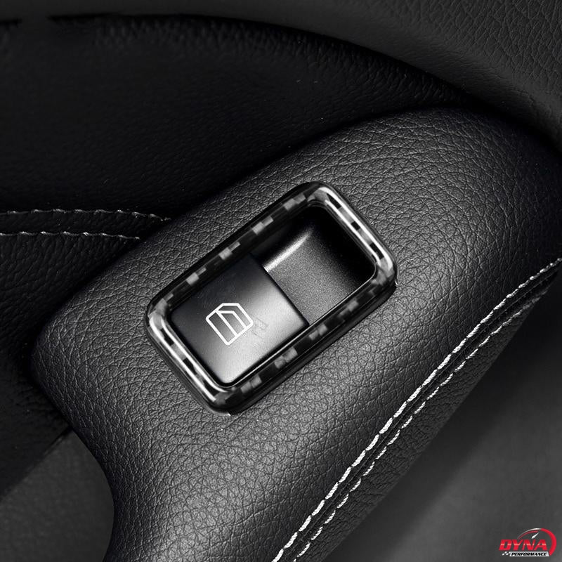 DynaCarbon™️ Carbon Fiber Full Set Window Control Trim for Mercedes Benz A B C E Class GLE GLA ML GL CLS