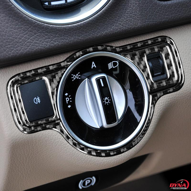 DynaCarbon™️ Carbon Fiber Headlight Switch Trim for Mercedes Benz A B C E G Class CLA GLA GLE GLK GL CLS