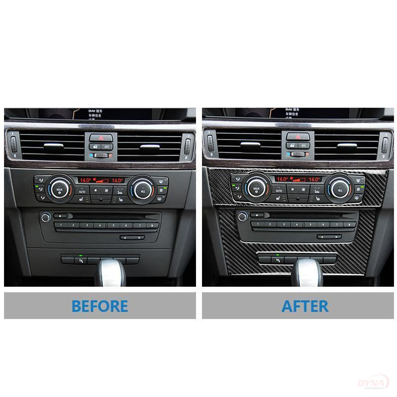 DynaCarbon™️ Carbon Fiber Control Panel Trim Overlay for BMW 3 Series E90 E92 E93