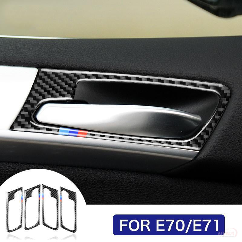 DynaCarbon™️ 4 PCS Full Set Carbon Fiber Door Handle Trim Overlay for BMW E70 X5 E71 X6