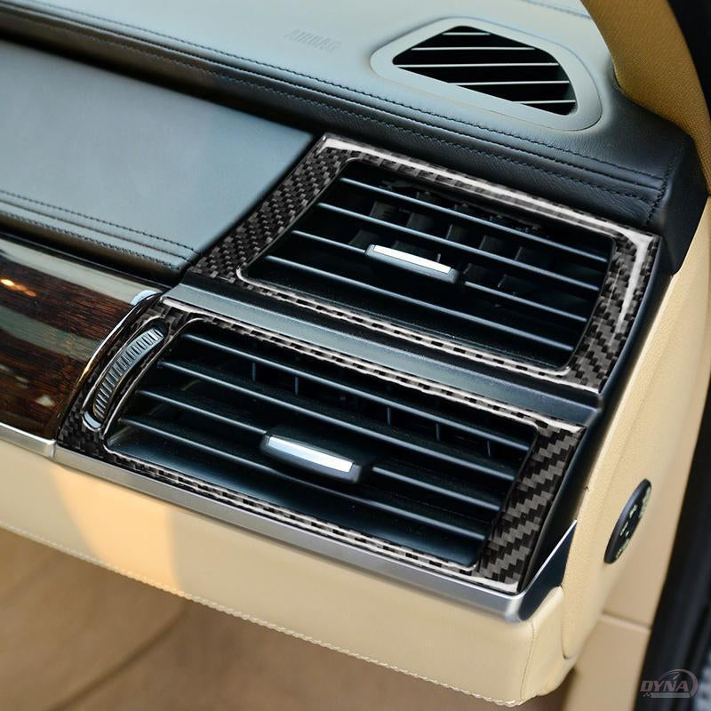 DynaCarbon™️ Carbon Fiber Side Air Conditioning Outlet Frame Trim Overlay for BMW E70 X5 E71 X6