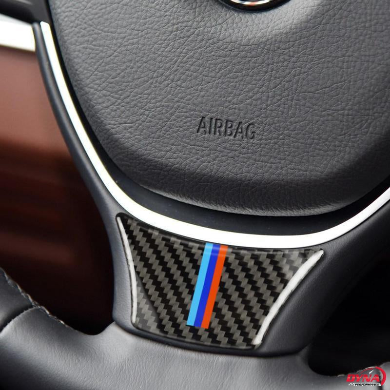 DynaCarbon™️ Carbon Fiber Steering Wheel Trim Overlay Cover for BMW F10 F11 F07 5 Series