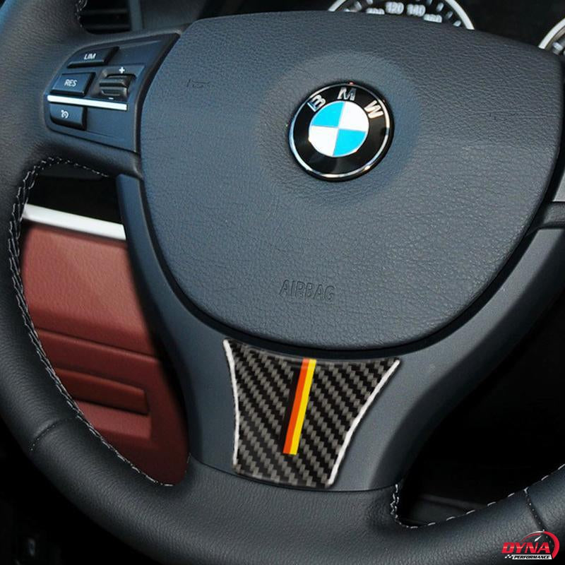 DynaCarbon™️ Carbon Fiber Steering Wheel Trim Overlay Cover for BMW F10 F11 F07 5 Series