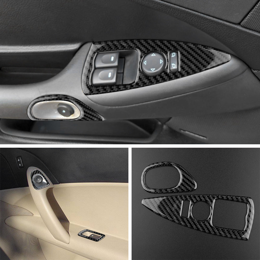 DynaCarbon™ 4 PCS Carbon Fiber Door Control Trims for Corvette C6 2005-2007