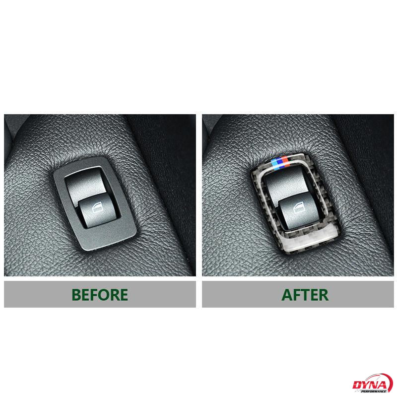 DynaCarbon™️ Carbon Fiber Full Set Window Control Frame Trim Overlay LHD for BMW E70 X5 E71 X6