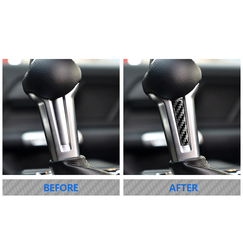 DynaCarbon™ Carbon Fiber Gear Shift Knob Trim for Ford Mustang 2015-2023