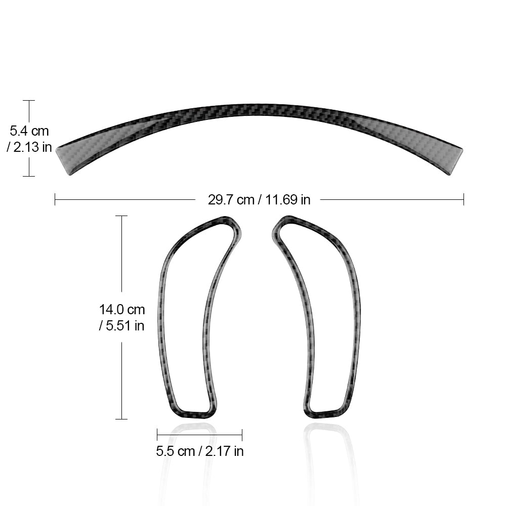 DynaCarbon™ 3 PCS Carbon Fiber Speedometer Trims for Corvette C6 2005-2007