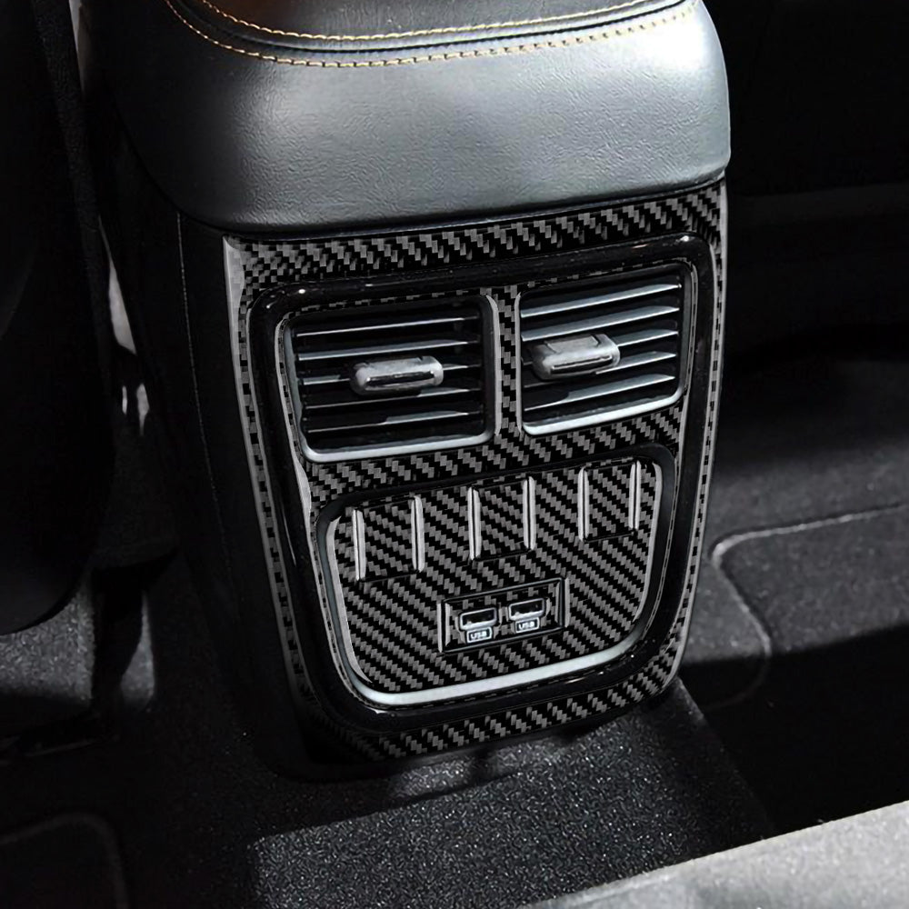 DynaCarbon™️ Carbon Fiber Rear Center Air Outlet Trim for Dodge Charger 2015-2023