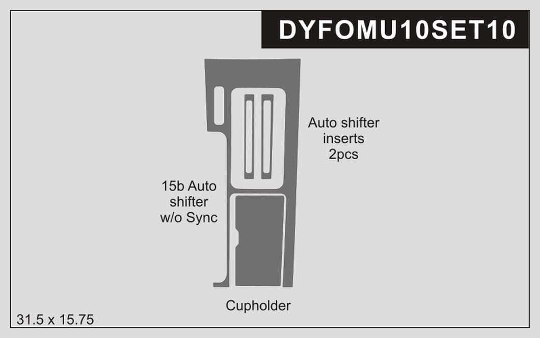 DynaCarbon™ 4 PCS Full Center Console Trim For Ford Mustang 2010-2014 (Will fit Automatic and Manual)