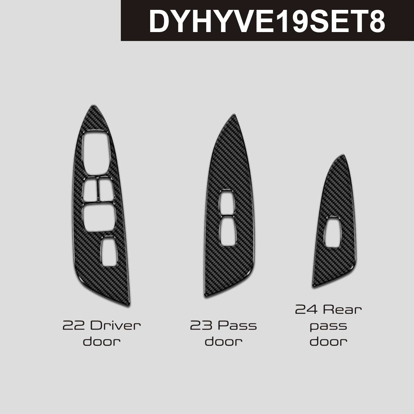 DynaCarbon™️ Carbon Window Control Trims for Hyundai Veloster 2019-2022