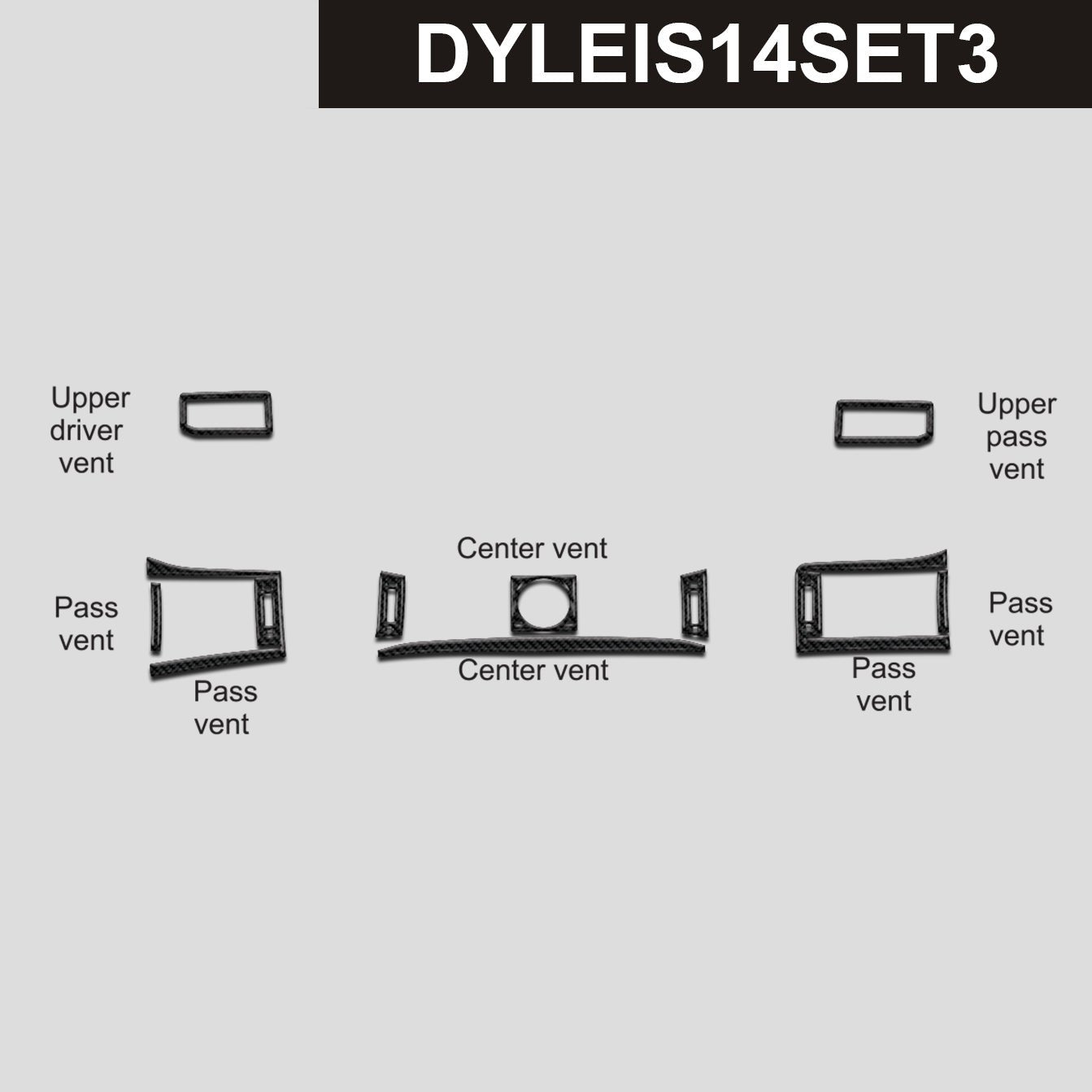 DynaCarbon™️ Carbon Dash and Upper Vents for Lexus IS 2014-2020