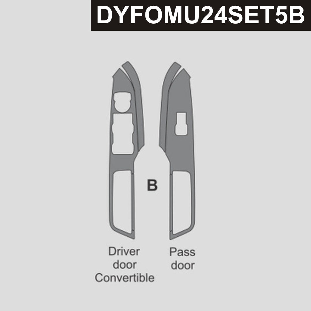 DynaCarbon™ Carbon LHD Window Control Panel Trim Overlay for Ford Mustang 2024-2026