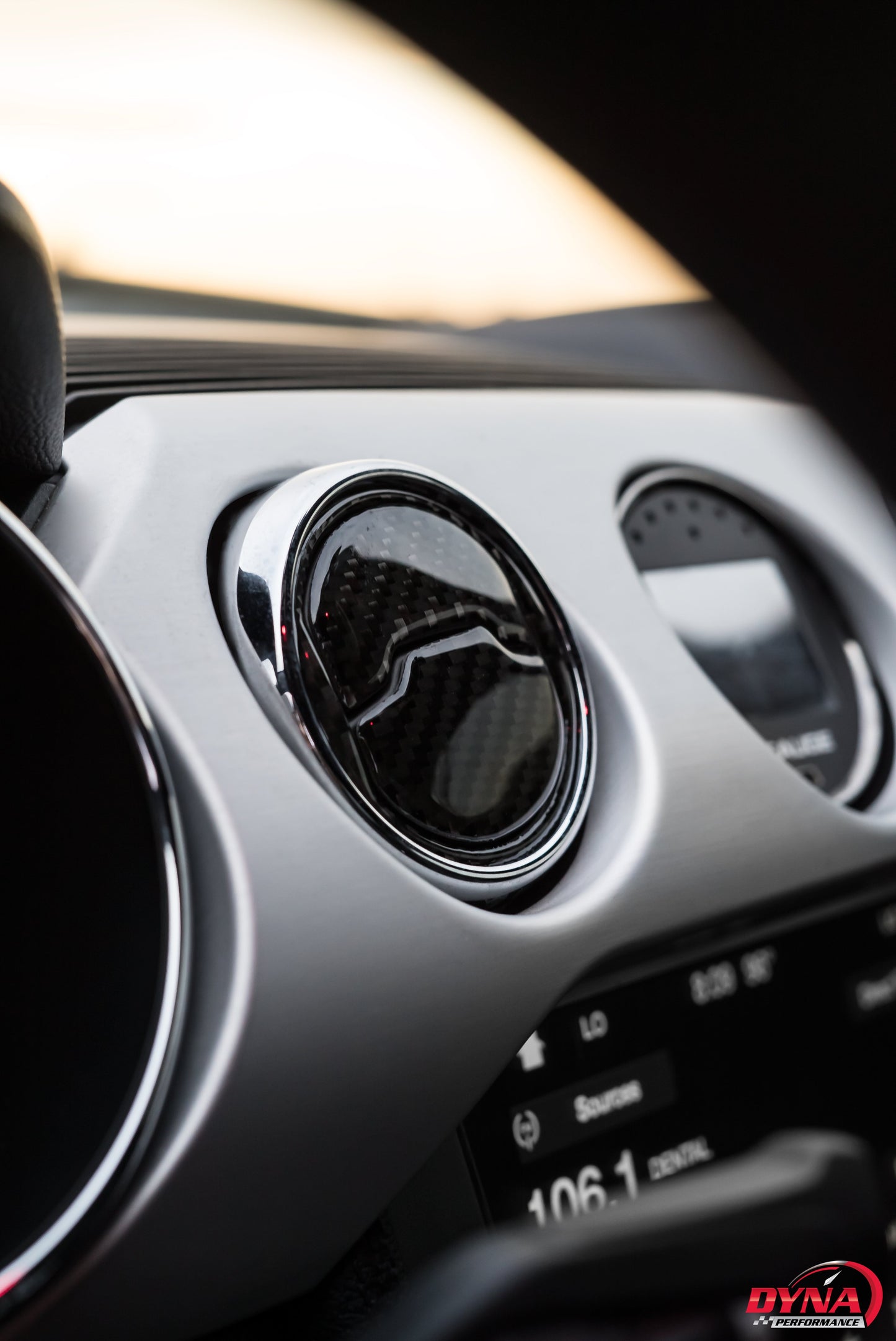 DynaCarbon™️ Carbon Fiber Mid Air Vent Outlet Trim Overlay for Ford Mustang 2015-2023