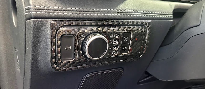 DynaCarbon™ Carbon Headlight Switch frame for Ford Mustang 2024