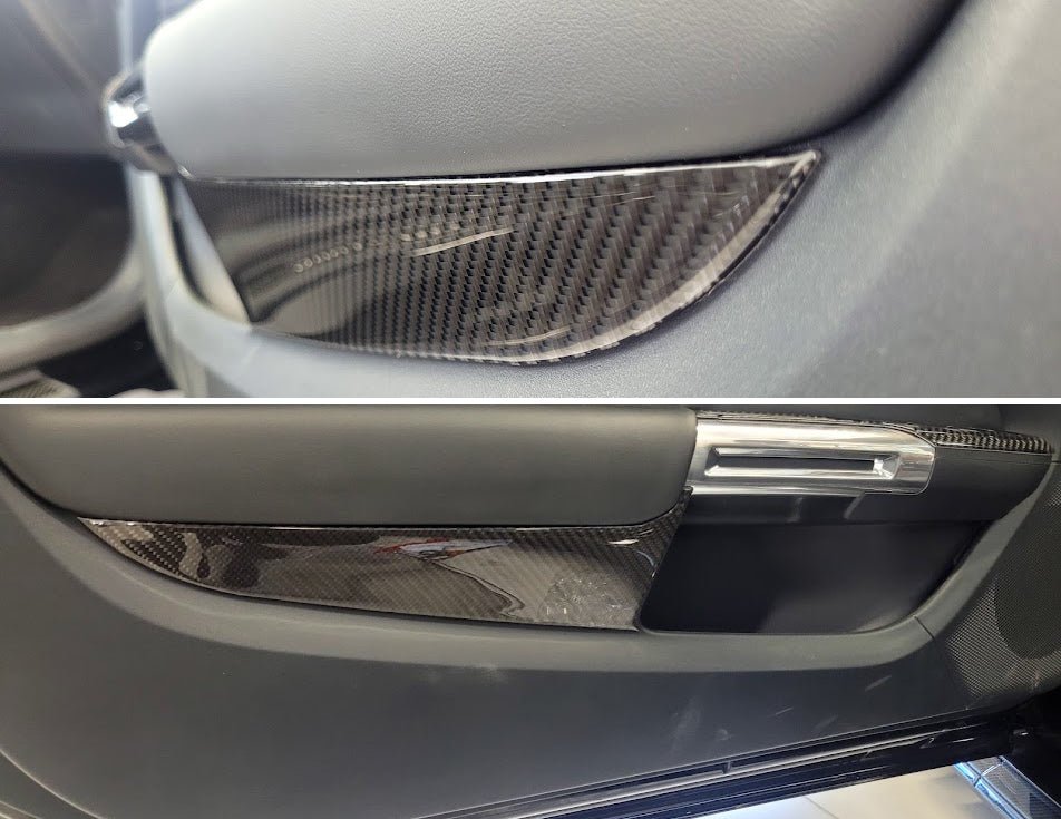 DynaCarbon™ Carbon Door Panel trim kit for Ford Mustang 2024-2026