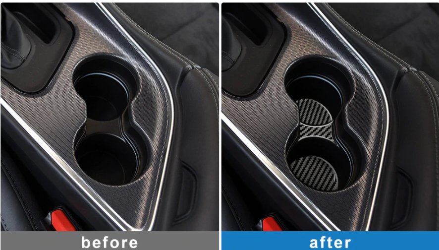 DynaCarbon™️ 4 PCS Coaster Cover Overlay for Dodge Challenger 2015-2023