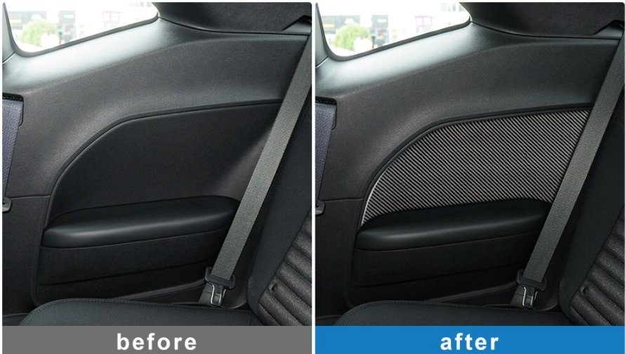 DynaCarbon™️ Carbon Fiber Rear Seat Armrest Panel for Dodge Challenger 2015-2023